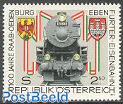 Raab-Oedenburg railway 1v, joint issue Hungary