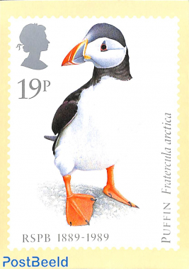 Puffin stamp on card