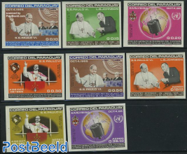 UNO visit of pope 8v imperforated