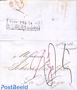 Folding letter from St Petersburg to La Haye (Den Haag NL)