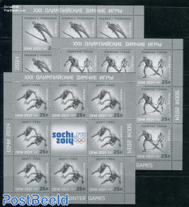 Olympic winter games Sotschi 3 minisheets