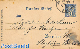 Berlin private post used card letter