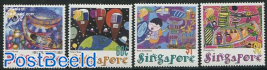 World stamp expo 4v