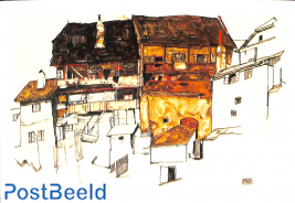 Egon Schiele, Alte Häuser in Krumau, 1914