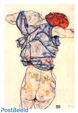 Egon Schiele, Frau die sich auskleidet 1914