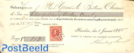 Recu Brandverzekering mij. with 10c stamp