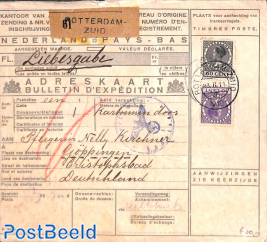 Parcel card from Rotterdam-Zuid to Göppingen