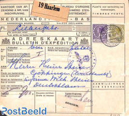 Parcel card from Haarlem to Göppingen, censored