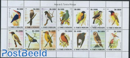 Birds 14v m/s  (issued 31 dec 2007 but with year 2008 on stamps)