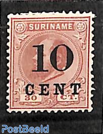 10c on 30c, Type I, Stamp out of set