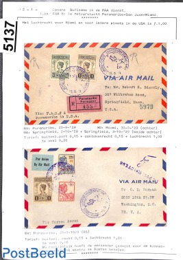 First flights from Suriname, page of an exhibition collection