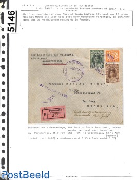 First flights from Suriname, page of an exhibition collection