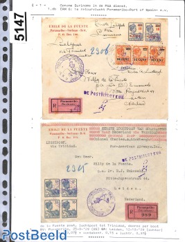 First flights from Suriname, page of an exhibition collection