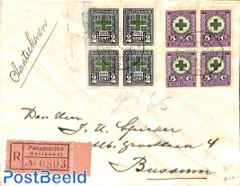 Registered Airmail from Paramaribo to Bussum
