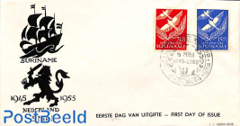 10 years liberation of the Netherlands, FDC without adress