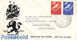 10 years liberation of the Netherlands, FDC with adress