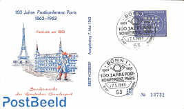 Postal conference of 1863 1v, FDC