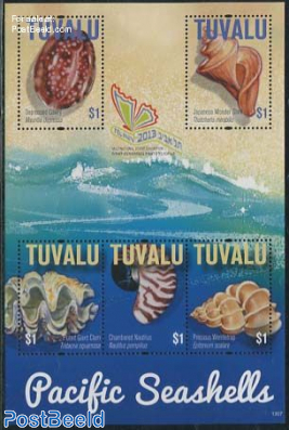 Tuvalu, Shells, Tel Aviv 2013 5v m/s