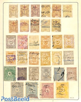 Turkey, 3 pages with Fiscal stamps