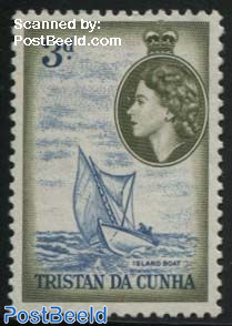 3p, Island Boat, Stamp out of set