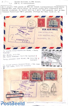 First flights to Suriname, page from exhibition collection