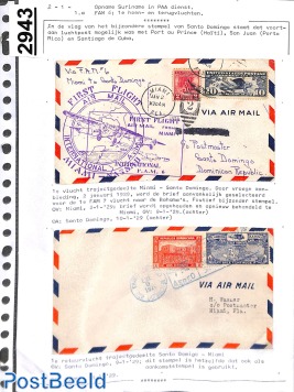 First flights to Suriname, page from exhibition collection