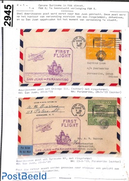 First flights to Suriname, page from exhibition collection