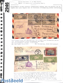 First flights to Suriname, page from exhibition collection