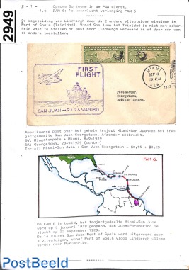 First flights to Suriname, page from exhibition collection