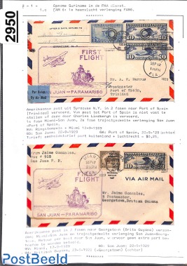 First flights to Suriname, page from exhibition collection