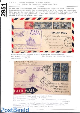 First flights to Suriname, page from exhibition collection