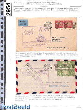 First flights to Suriname, page from exhibition collection