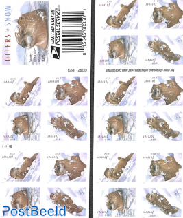 Otters in snow, booklet s-a, double sided