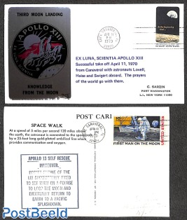 Commemorative cover+card on Apollo 13