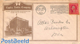 Envelope from Cedar Rapids. See Iowa City 1922 postmark. 