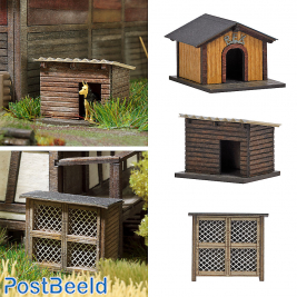 Rabbit hutch and two Dog Houses