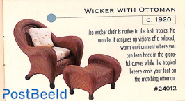 Model chair, Wicker with Ottoman c. 1990