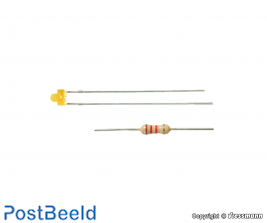 LED yellow Ø 1,8 mm, incl. resistors, 3 pieces