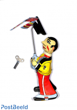Man with decorative air wheel