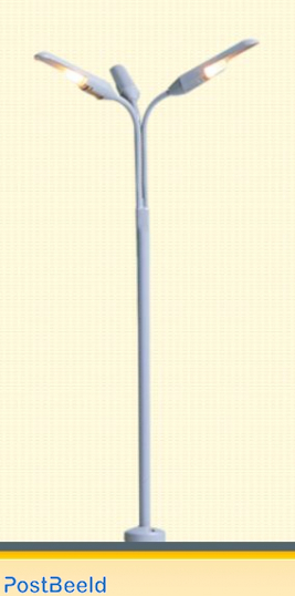 Gray lamppost with 3 arms
