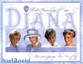 Princess Diana 4v m/s, imperforated