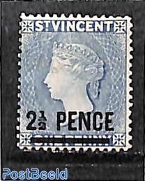 2.5p on 1p, Greyblue, Stamp out of set