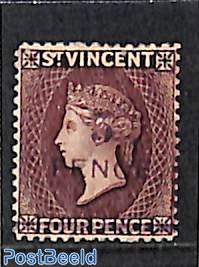 5 PENCE on 4d, stamp out of set
