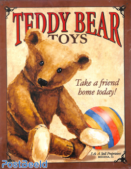 Tin Plate, Teddy Bear Toys, 31.5x41cm
