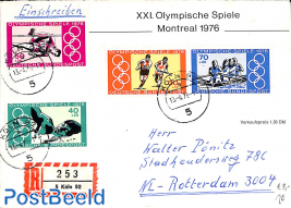 Registered letter with Olympic stamps