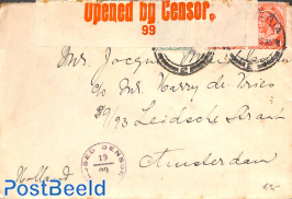 Censored letter to Holland