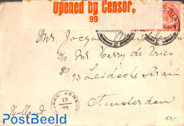 Censored letter to Holland
