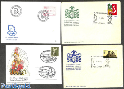 3 covers + 1 card on topic Chess