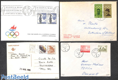 4 covers or cards on theme Olympic games