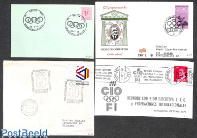 4 covers or cards on theme Olympic games